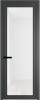 Межкомнатная дверь Profil Doors 1 AGP цвет профиля Серая ночь, стекло безопасное 6 мм белый триплекс 700x2000