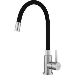 Смеситель для кухни ESKO Snake K44 B с гибким изливом, черный, хром