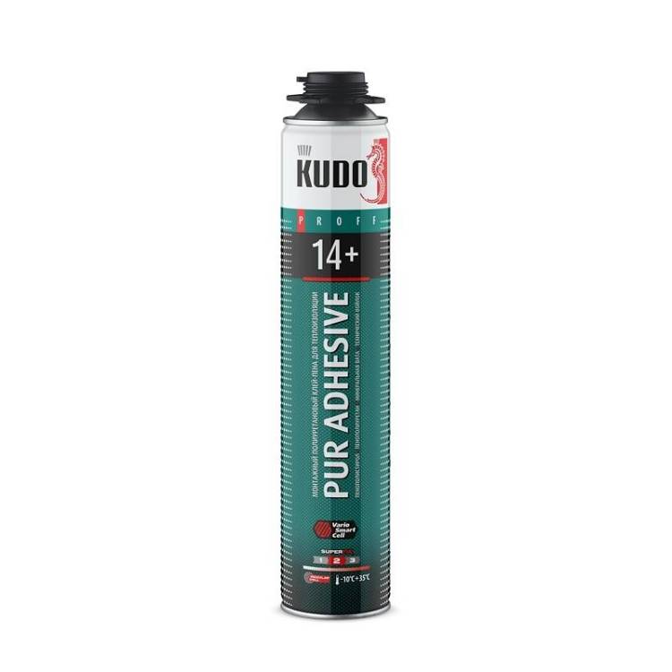 Клей-пена полиуретановая монтажный KUDO Pur Adhesive Proff 14+ всесезонная 1 л