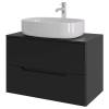 Тумба с раковиной Orange Line Li-80TubMDF+B04-600W черная матовая, 80.5 см