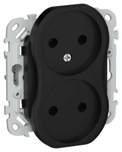 Розетка 2-местная IEK Flite FI-R20-10-1-K02 черный