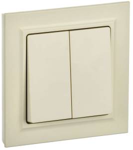 Выключатель 2-клавишный IEK Brite BR-V20-0-10-K10-F бежевый