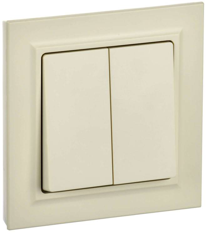 Выключатель 2-клавишный IEK Brite BR-V20-0-10-K10-F бежевый