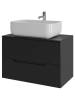 Тумба с раковиной Orange Line Li-80TubMDF+B03-600W черная матовая, 80.5 см фото 2