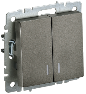 Выключатель 2-клавишный IEK Brite BR-V20-1-10-K45 темная бронза