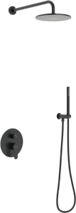 Душевой комплект Berges Wasserhaus Ventas 2R 073004 С ВНУТРЕННЕЙ ЧАСТЬЮ, черный матовый