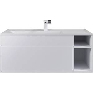Тумба с раковиной Uperwood Lotus Premium 39340207463 подвесная, белая, 100 см