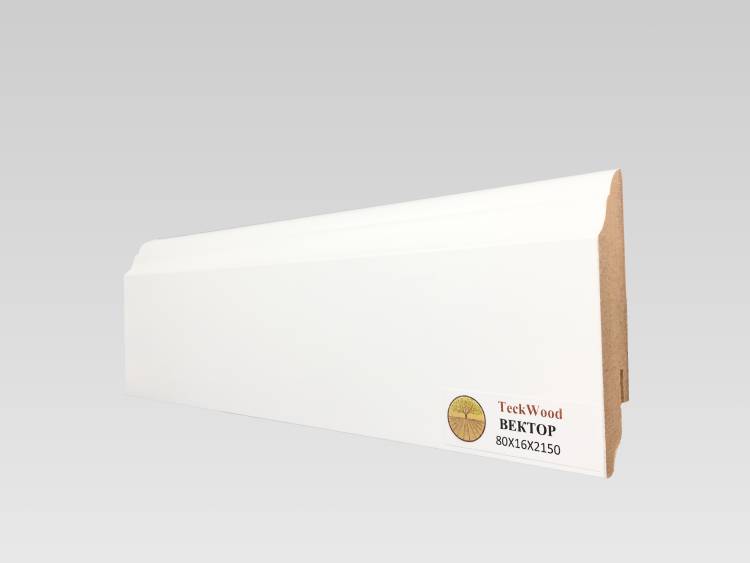Плинтус МДФ TeckWood Белый Вектор 2000x80x16