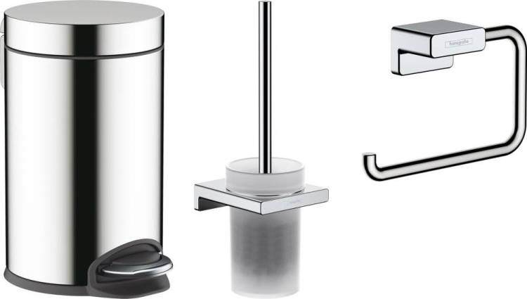 Набор Hansgrohe AddStoris Держатель туалетной бумаги 41771000 + Ершик 41752000 + Мусорное ведро 41775000