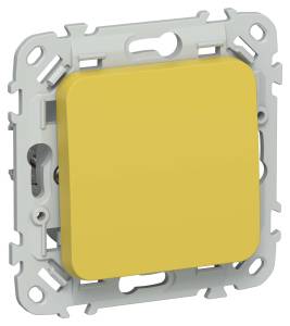 Выключатель 1-клавишный проходной IEK Flite FI-V12-0-10-1-K44 желтый карри