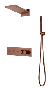 Душевой комплект Boheme Fusion 131-BRB с термостатом, трехпозиционная, Brushed Bronze