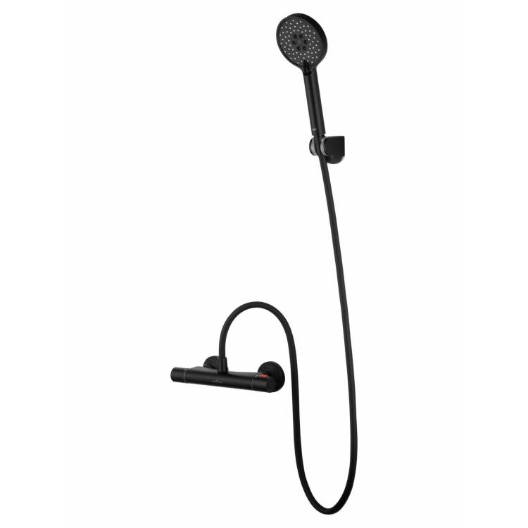 Смеситель для душа Wonzon & Woghand WW-B1005-A-MB термостатический, черный матовый