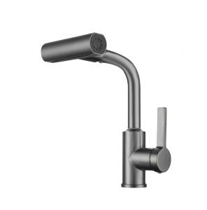 Смеситель для кухни Rush Tinos TI3732-17Grey с поворотной лейкой, графит