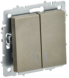 Выключатель 2-клавишный IEK Brite BR-V20-2-10-K37 шампань