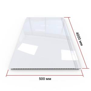 Панель ПВХ ВЕК Белая глянцевая лакированная 400x50x0.9