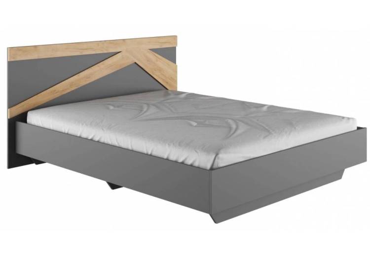 Кровать Woodville Теодора 587591 графит/крафт золотой 160x200