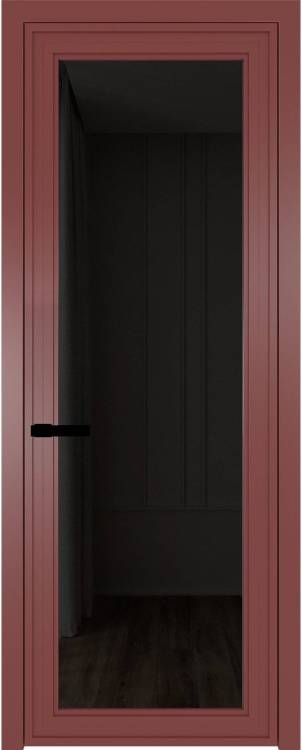 Межкомнатная дверь Profil Doors 1 AGP цвет профиля Красный антрацит, стекло безопасное 6 мм черное тонированное 800x2000