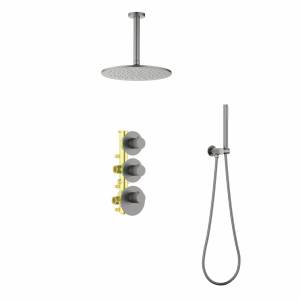 Душевая система Timo Saona SX-2399/18SM с термостатом, черное золото