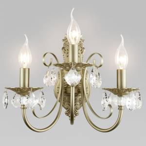 Настенный светильник Eurosvet Alda 3305/3 латунь/прозрачный хрусталь Strotskis