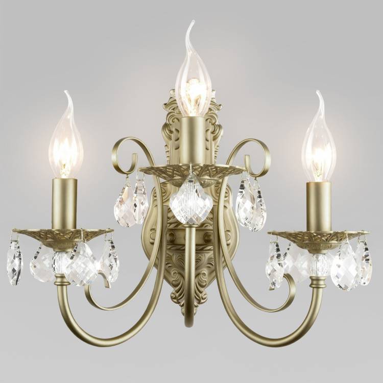 Настенный светильник Eurosvet Alda 3305/3 латунь/прозрачный хрусталь Strotskis