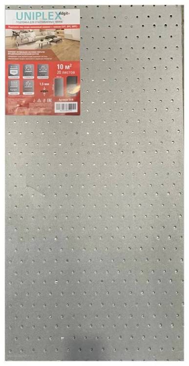 Подложка Uniplex ridgit+ для LVT под теплый пол 1.5мм 500x1000 (10 м2)