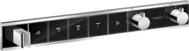 Термостатический смеситель Hansgrohe RainSelect 15358600 для душа, черный - хром