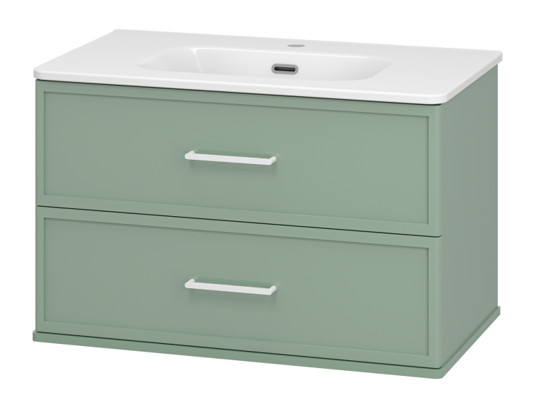 Тумба с раковиной Brevita Верде УТ000026830 зеленая, 80 см