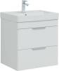 Тумба с раковиной Aquanet Ирис new 60 312425 подвесная, белый глянец, 2 ящика, раковина Ирис-Т 00346264