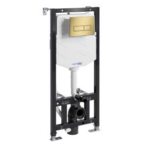 Система инсталляции для унитазов Wasserkraft Aller 10TLT.010.ME.MG03 клавиша золото матовое