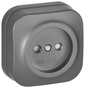 Розетка 1-местная с защитными шторками IEK Glory ERH13-K46M-10 сталь матовый