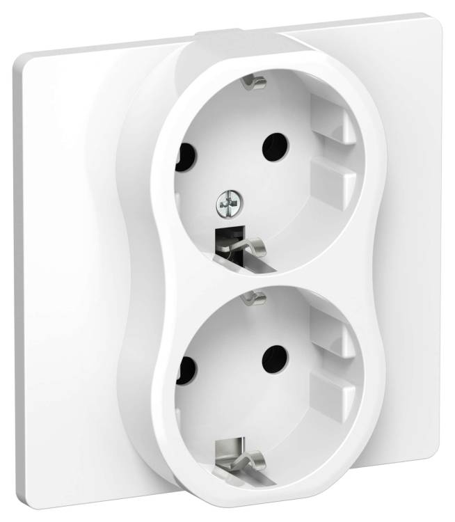 Розетка 2-местная с заземлением IEK Flite FI-R21C-16-K01 белый
