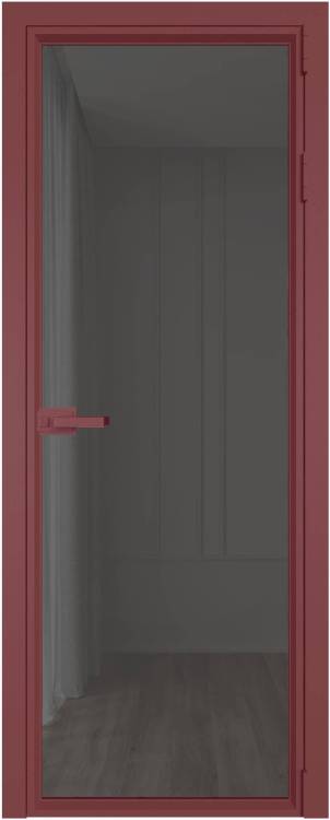 Межкомнатная дверь Profil Doors 1 AV цвет профиля Красный антрацит, стекло безопасное 6 мм тонированное 800x2000