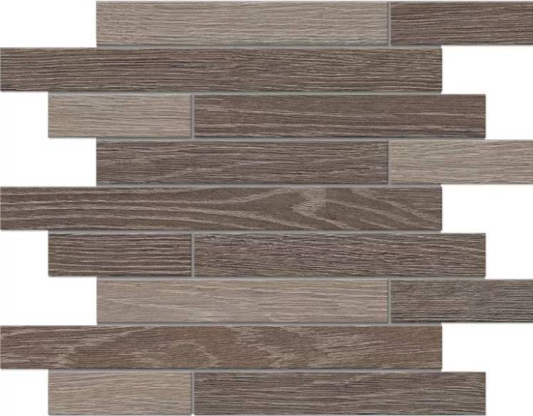 Мозаика Estima Kraft Wood 70435 Mosaic/KW02_NR/KW03_NR/30x35x10/Muretto Wenge/Light Grey 30x35