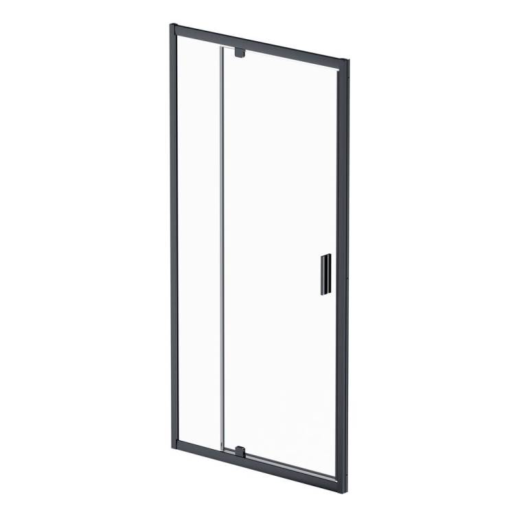 Душевая дверь в нишу Am.Pm Gem W90G-100-1P-BT профиль черный матовый, стекло прозрачное, 100x195