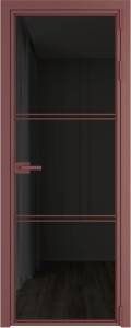 Межкомнатная дверь Profil Doors 3 AX цвет профиля Красный антрацит, стекло безопасное 6 мм черное тонированное 800x2000