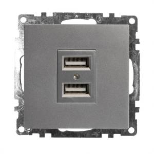 Розетка двойная с USB Stekker Катрин 39588