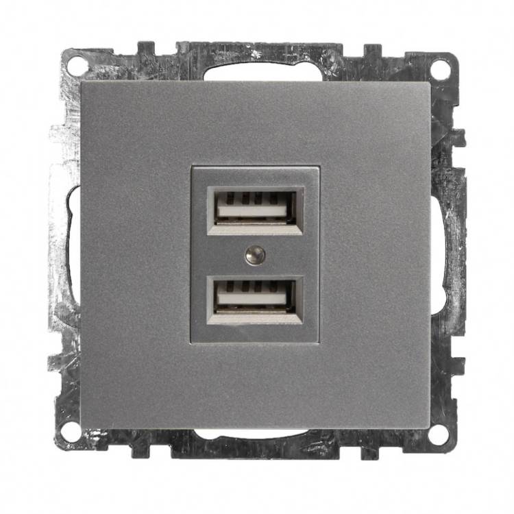Розетка двойная с USB Stekker Катрин 39588