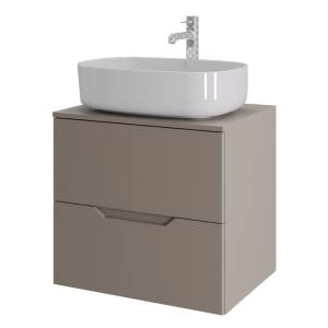 Тумба с раковиной Orange Line Li-60TuLMDF+B07-540W латте матовый, 60 см