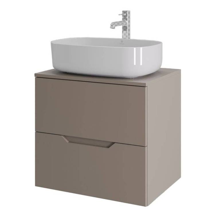 Тумба с раковиной Orange Line Li-60TuLMDF+B07-540W латте матовый, 60 см