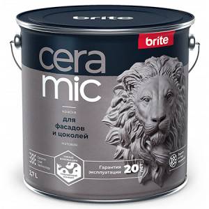 Краска для фасадов и цоколей Brite Ceramic матовая база С 0.9 л