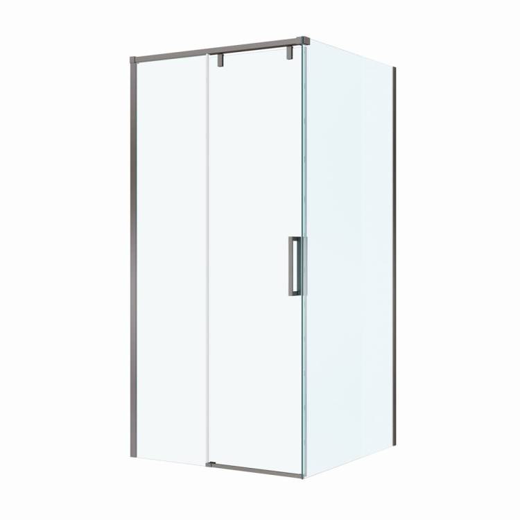 Душевой уголок BelBagno SOFT_CLOSE-1-A-1-100-C-GM профиль оружейная сталь, стекло прозрачное, 100x100x200