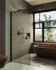 Душевая перегородка MaybahGlass MGD-697-6ш 79x195, стекло бронза матовая 8 мм, профиль черный
