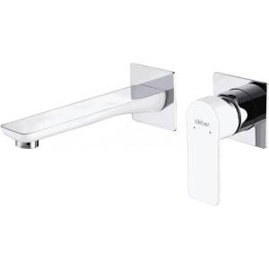 Смеситель для раковины Abber Weiss Insel AF8082W встраиваемый, белый хром