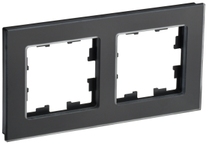 Рамка 2-постовая IEK Brite BR-M22-G-31-K02 черный матовый