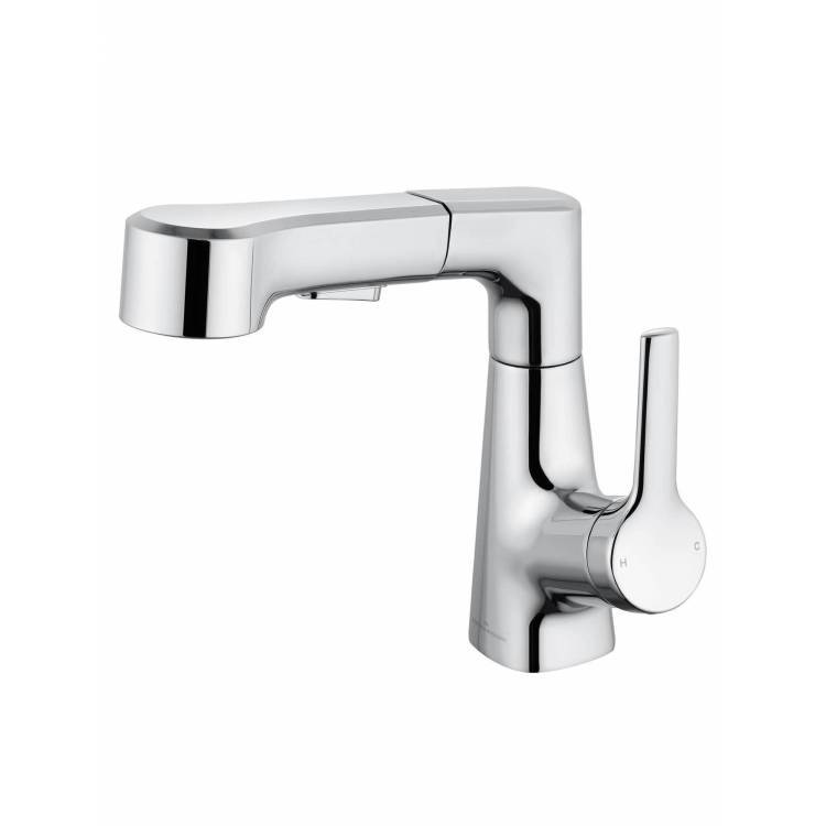 Смеситель для раковины Wonzon & Woghand WW-121B108-CR с выдвижным изливом, хром