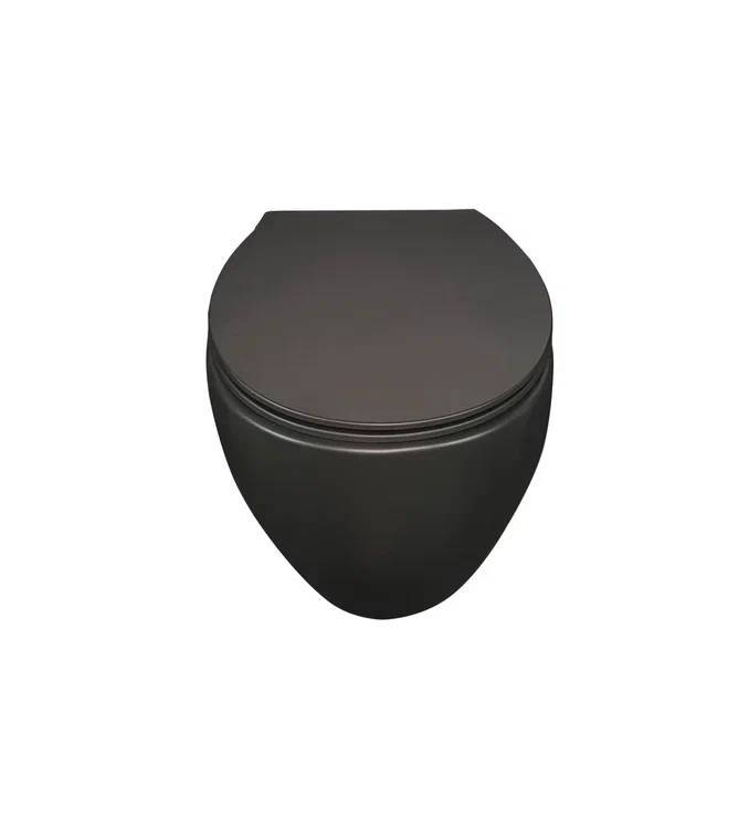 Унитаз подвесной Creo Ceramique Avignon COMBO-AV1100MB/AV1001TMB безободковый, с сиденьем микролифт