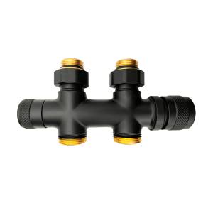 Узел нижнего подключения Primoclima Armature Lunar PCART889AB термостатический, прямой 1/2"х3/4"Е, черный матовый