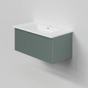 Тумба с раковиной La Fenice Terra Grigio NFNC-01-TER-G-80-3-80 серо-зеленая матовая, 80 см