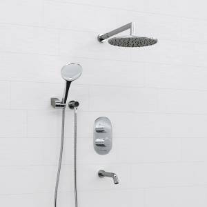 Душевой комплект Wasserkraft A174819 Thermo встраиваемый, с верхней душевой насадкой, лейкой и изливом, хром
