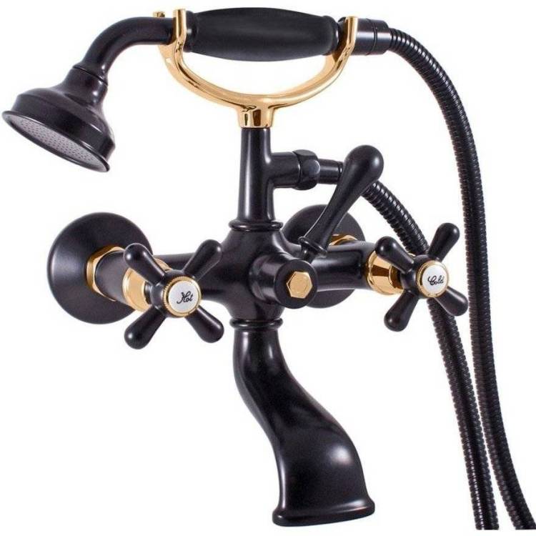 Смеситель для ванны Rav Slezak Morava Retro MK159.5/2CMATZ черный матовый